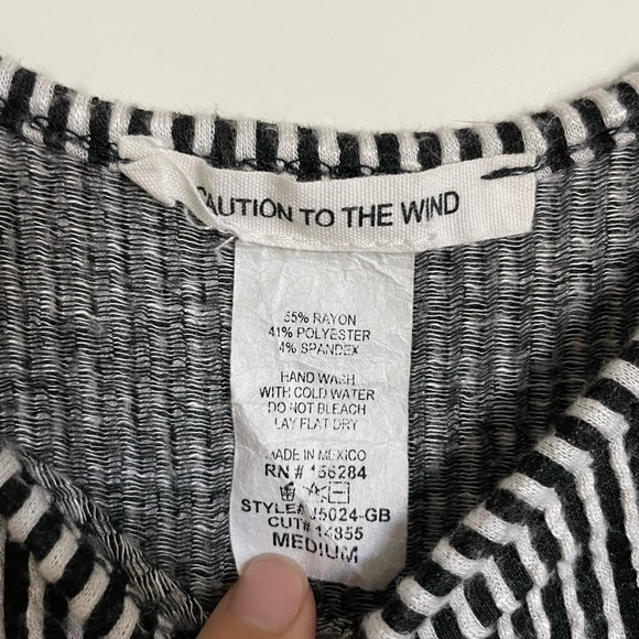 Caution to the Wind Cropped Stripe Tank - Picture 2 of 3